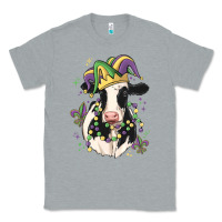 Heather Grey mardi gras cow Classic Tee - MaliasSmallBusiness