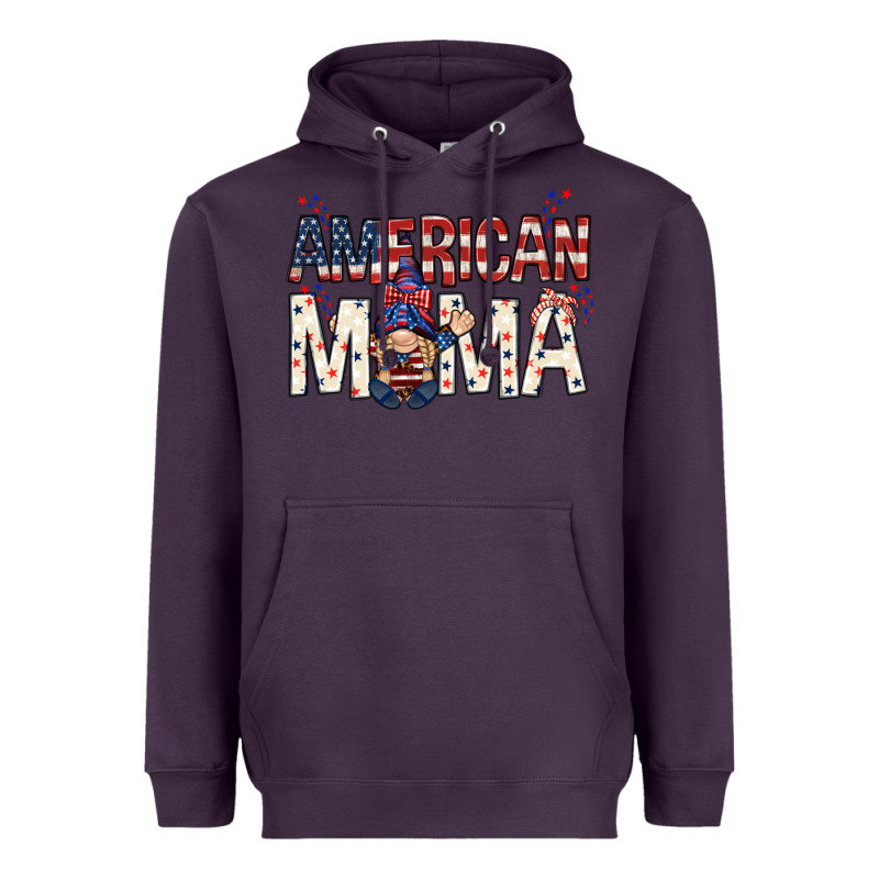 American Mama With Gnome Mother's Day Heavyweight Hoodie by HowdyJamesFarm | Teevron