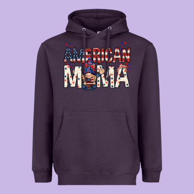 American Mama With Gnome Mother's Day Heavyweight Hoodie Designed By Howdyjamesfarm