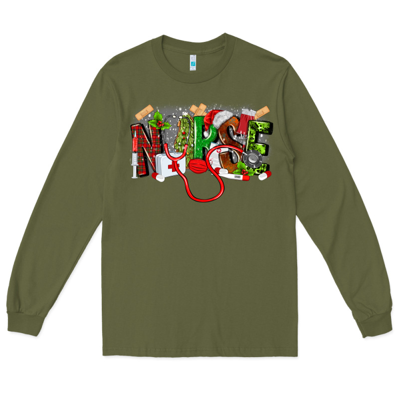 Nurse Christmas Long Sleeve Tee by MaliasSmallBusiness | Teevron