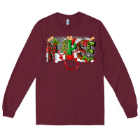 Burgundy nurse christmas Long Sleeve Tee - MaliasSmallBusiness