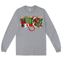 Heather Grey nurse christmas Long Sleeve Tee - MaliasSmallBusiness