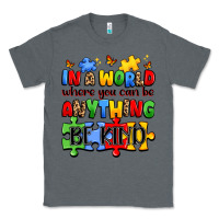 Charcoal Heather in a world where you can be anything be kind Classic Tee - JahusDesignShop