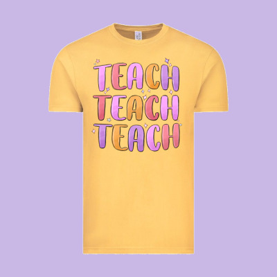 Teach Teach Varsity Vintage Tee Designed By Maliassmallbusiness