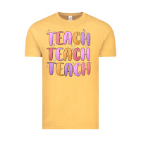 Vintage Mustard teach teach varsity Vintage Tee - MaliasSmallBusiness
