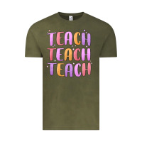 Vintage Olive teach teach varsity Vintage Tee - MaliasSmallBusiness