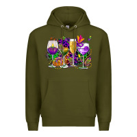 Army Green mardi gras wine glasses cowgirl Premium Hoodie - CowGirlArtShop