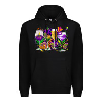 Black mardi gras wine glasses cowgirl Premium Hoodie - CowGirlArtShop