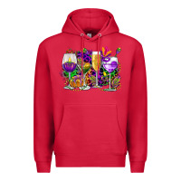 Cardinal mardi gras wine glasses cowgirl Premium Hoodie - CowGirlArtShop