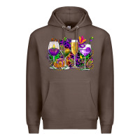 Coffee mardi gras wine glasses cowgirl Premium Hoodie - CowGirlArtShop