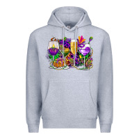 Heather Grey mardi gras wine glasses cowgirl Premium Hoodie - CowGirlArtShop