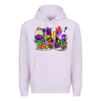 Lilac mardi gras wine glasses cowgirl Premium Hoodie - CowGirlArtShop