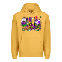Mustard mardi gras wine glasses cowgirl Premium Hoodie - CowGirlArtShop