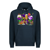 Navy mardi gras wine glasses cowgirl Premium Hoodie - CowGirlArtShop