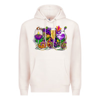 Pale Pink mardi gras wine glasses cowgirl Premium Hoodie - CowGirlArtShop