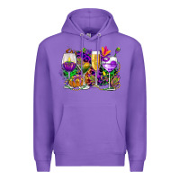Purple mardi gras wine glasses cowgirl Premium Hoodie - CowGirlArtShop