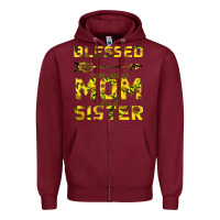 Burgundy Blessed Mom And Sister Zipper Hoodie - Bettercallsaul