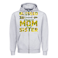 Heather Grey Blessed Mom And Sister Zipper Hoodie - Bettercallsaul