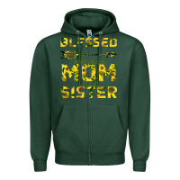 Sports Green Blessed Mom And Sister Zipper Hoodie - Bettercallsaul