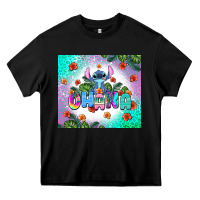 Black ohana stitch Heavy Core Tee - AdoDesignShop