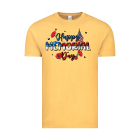 Vintage Mustard happy memorial day Vintage Tee - MaliasSmallBusiness
