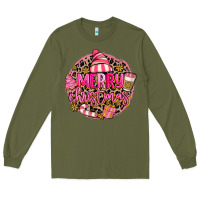 Army Green pink merry christmas Long Sleeve Tee - MaliasSmallBusiness