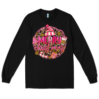 Black pink merry christmas Long Sleeve Tee - MaliasSmallBusiness