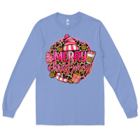 Colony Blue pink merry christmas Long Sleeve Tee - MaliasSmallBusiness