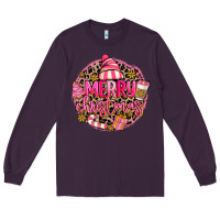 Plum pink merry christmas Long Sleeve Tee - MaliasSmallBusiness