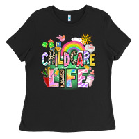 Black childcare life Ladies Tee - AdoDesignShop
