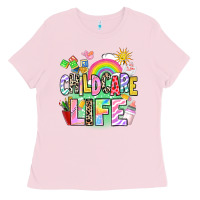 Bubblegum Pink childcare life Ladies Tee - AdoDesignShop