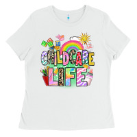 White childcare life Ladies Tee - AdoDesignShop