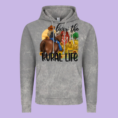 Livin The Rural Life Vintage Hoodie Designed By Maliassmallbusiness