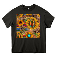 Asphalt our lady of guadalupe sunflower  seamless pattern Heavy Core Tee - JahusDesignShop