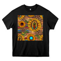 Black our lady of guadalupe sunflower  seamless pattern Heavy Core Tee - JahusDesignShop