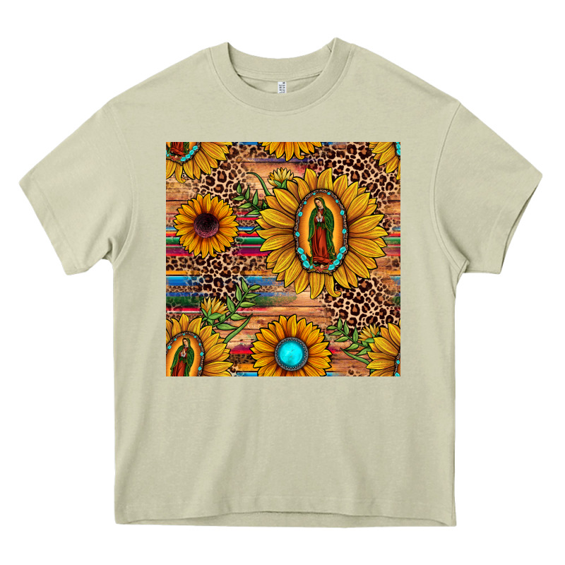 Our Lady Of Guadalupe Sunflower  Seamless Pattern Heavy Core Tee by JahusDesignShop | Teevron