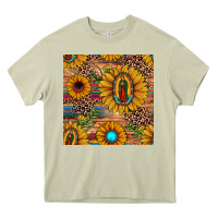 Mossy our lady of guadalupe sunflower  seamless pattern Heavy Core Tee - JahusDesignShop
