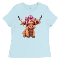 Baby Blue cute  heifer Ladies Tee - AdoDesignShop