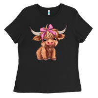 Black cute  heifer Ladies Tee - AdoDesignShop