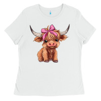 White cute  heifer Ladies Tee - AdoDesignShop