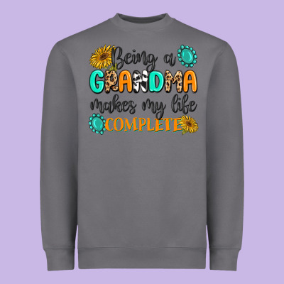 Being A Grandma Makes My Life Complete Heavyweight Sweatshirt Designed By Maliassmallbusiness