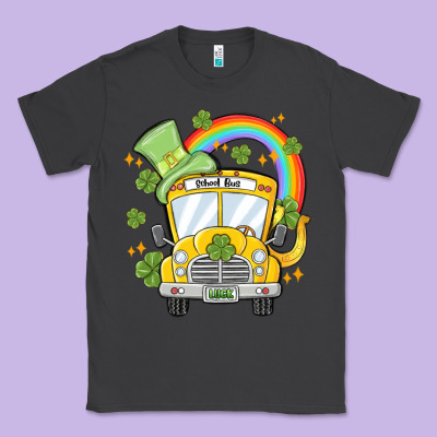 St. Patrick's Day School Bus Classic Tee Designed By Maliassmallbusiness