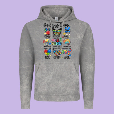God Says  Am Autism Vintage Hoodie Designed By Maliassmallbusiness