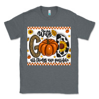 Charcoal Heather With God All Things Are Possible Classic Tee - CowhideDigitalArt