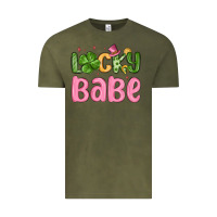Vintage Olive lucky babe st patrick s day Vintage Tee - MaliasSmallBusiness