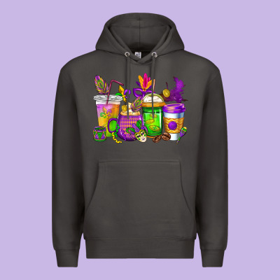Mardi Gras Coffee Cups Cowgirl Premium Hoodie Designed By Cowgirlartshop
