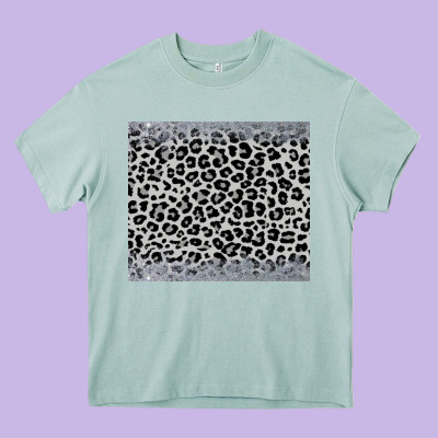 Grey Leopard Heavy Core Tee Designed By Jahusdesignshop