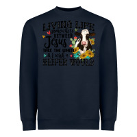 Navy living life somewhere between jesus take the wheel Heavyweight Sweatshirt - MaliasSmallBusiness