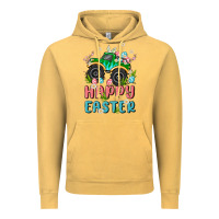Vintage Mustard easter monster truck Vintage Hoodie - MaliasSmallBusiness