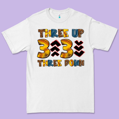 Three Up Three Down Softball Premium Tee Designed By Adodesignshop